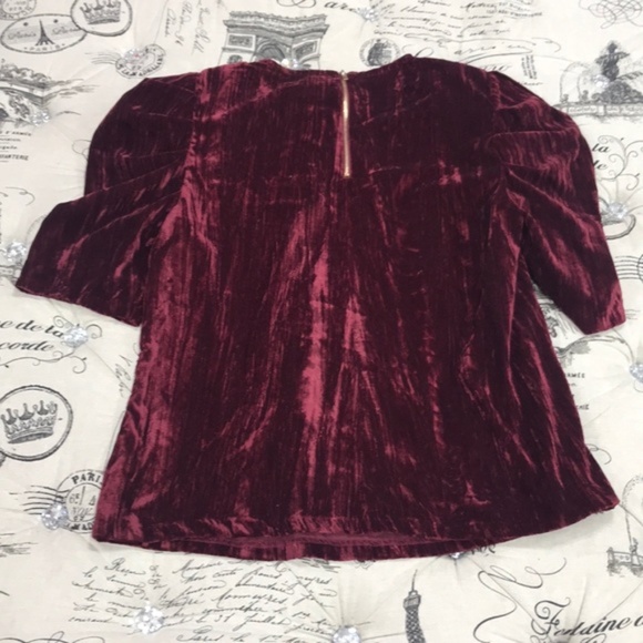 Leyden Crushed Velvet Puff-Sleeve Top - Picture 2 of 5